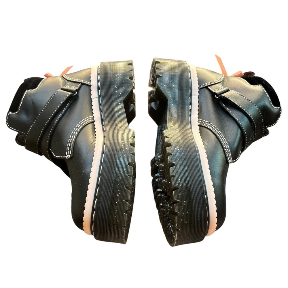 Dr. Martens Docs Black Caitie Leather Powder Pink Platform Boots - Picture 8 of 11